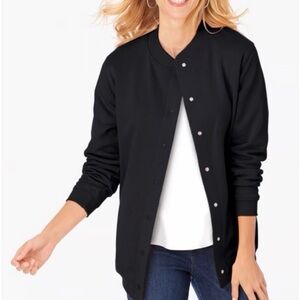 Blair Women’s Black bomber Jacket size LP